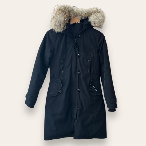 Canada Goose Kensington Parka Down Coat Jacket Black Extra Small Women’s - Picture 1 of 14